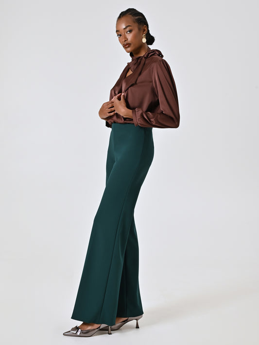 Pantaloni Palazzo in Scuba mano Crepe