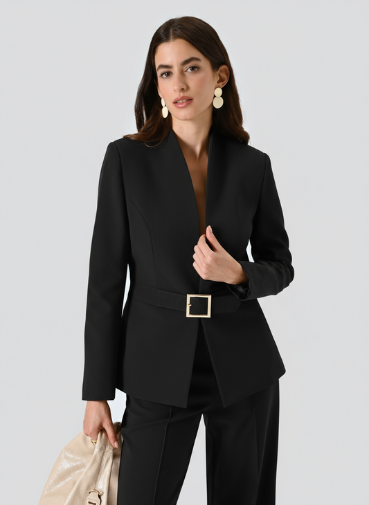 Giacca con Fibbia Geometrica in Tessuto Tecnico