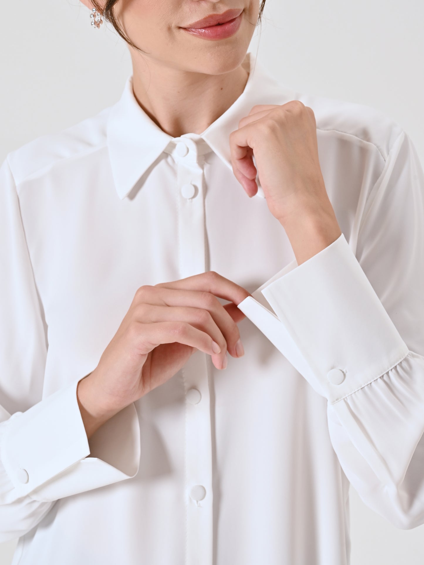 Camicia con Bottoncini Ricoperti