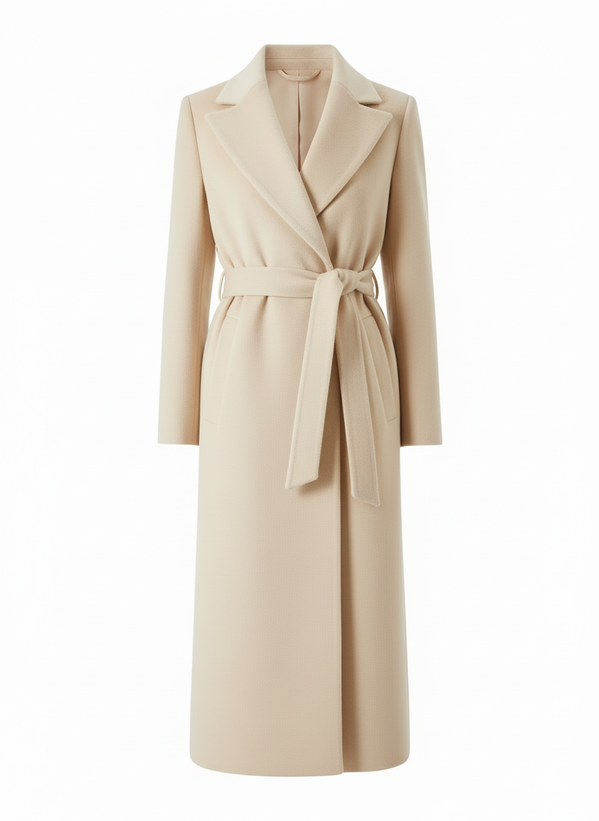 Cappotto Vestaglia Midi in Misto Viscosa