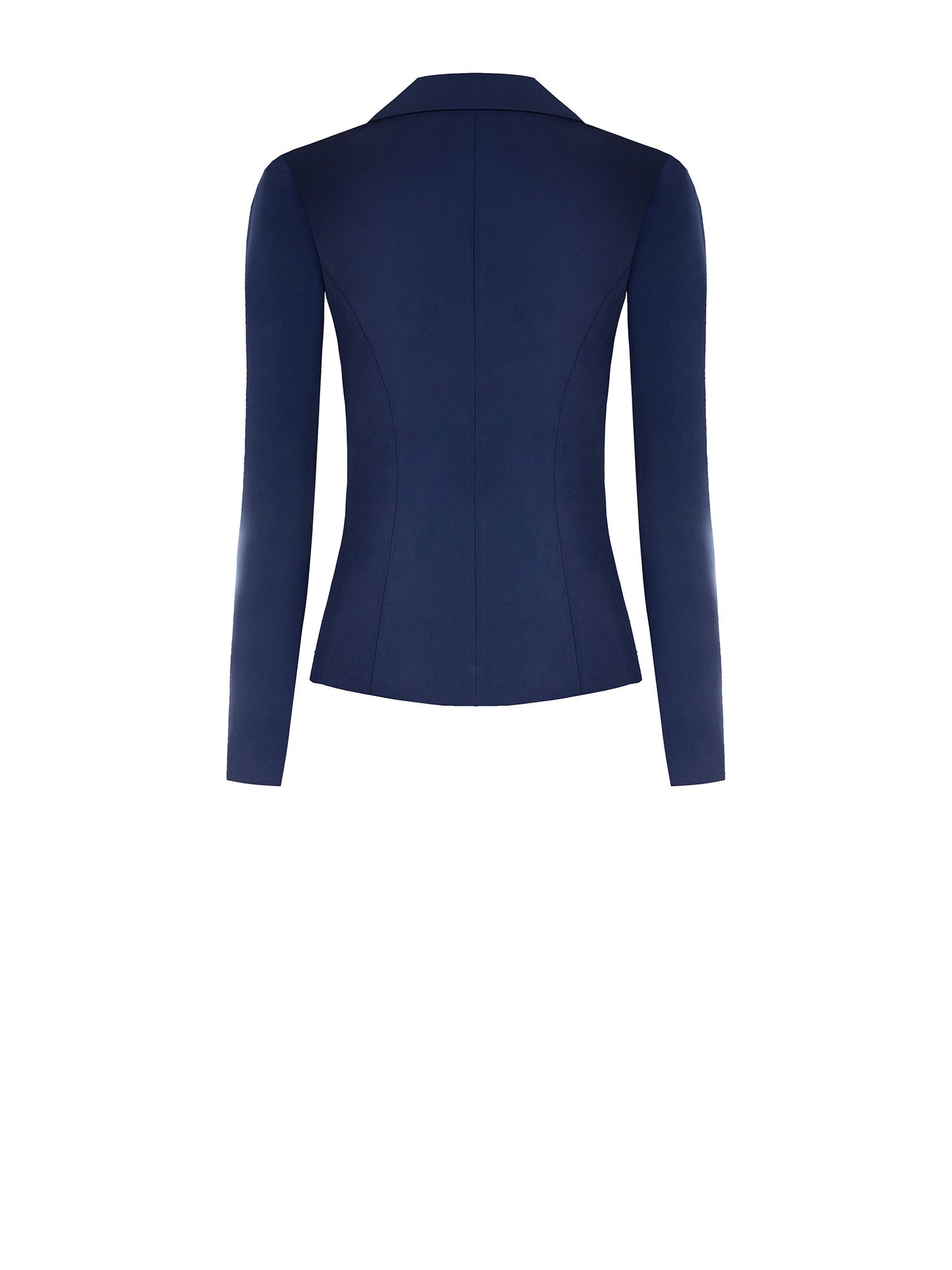Giacca Blazer Corta Sfiancata in Tessuto Tecnico con Bottone Logo
