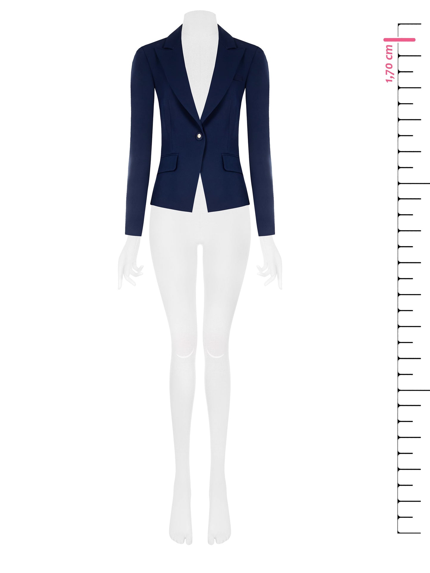 Giacca Blazer Corta Sfiancata in Tessuto Tecnico con Bottone Logo