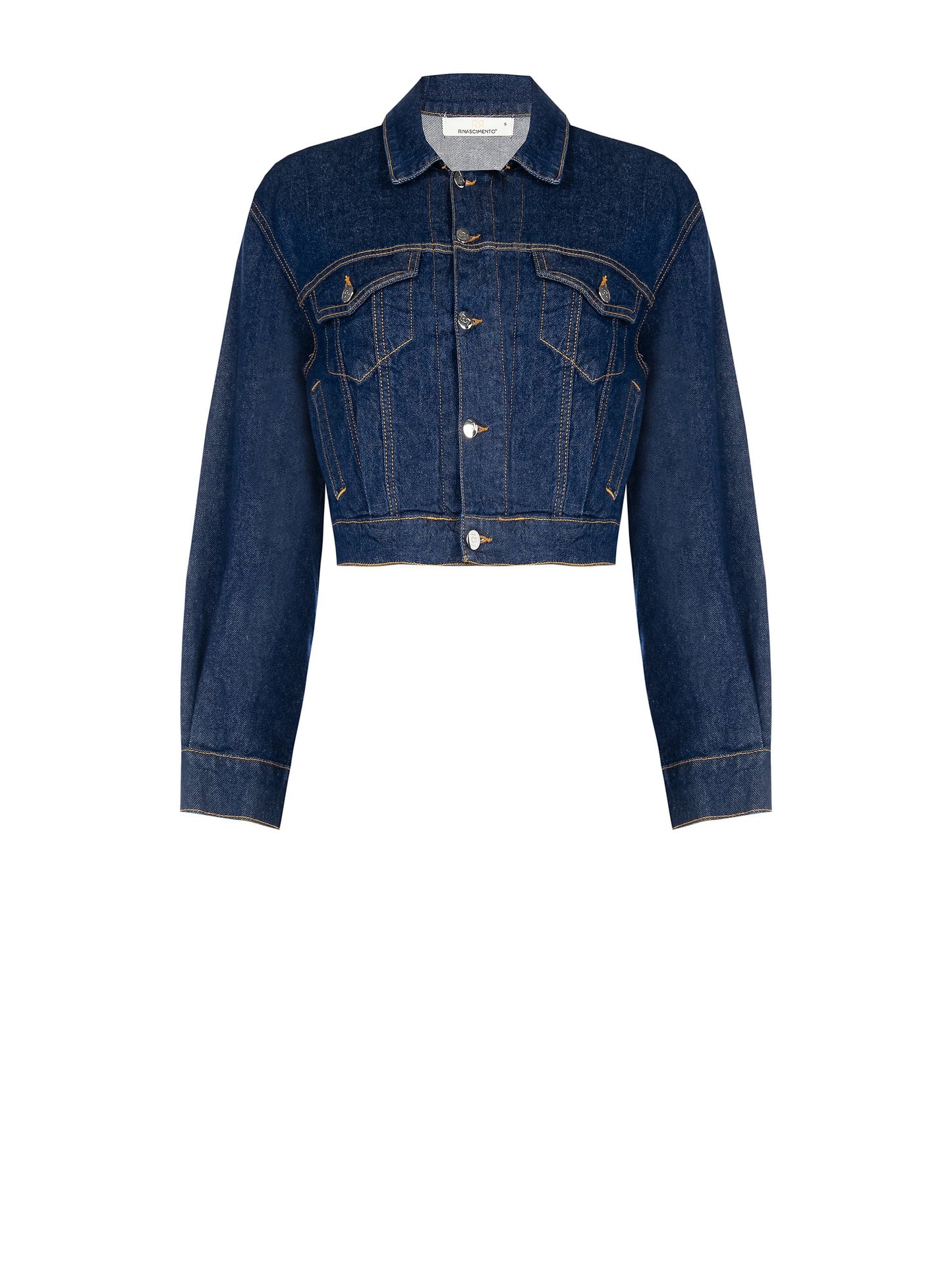 Giubbotto di Jeans Elasticizzato con Tasche e Taschini