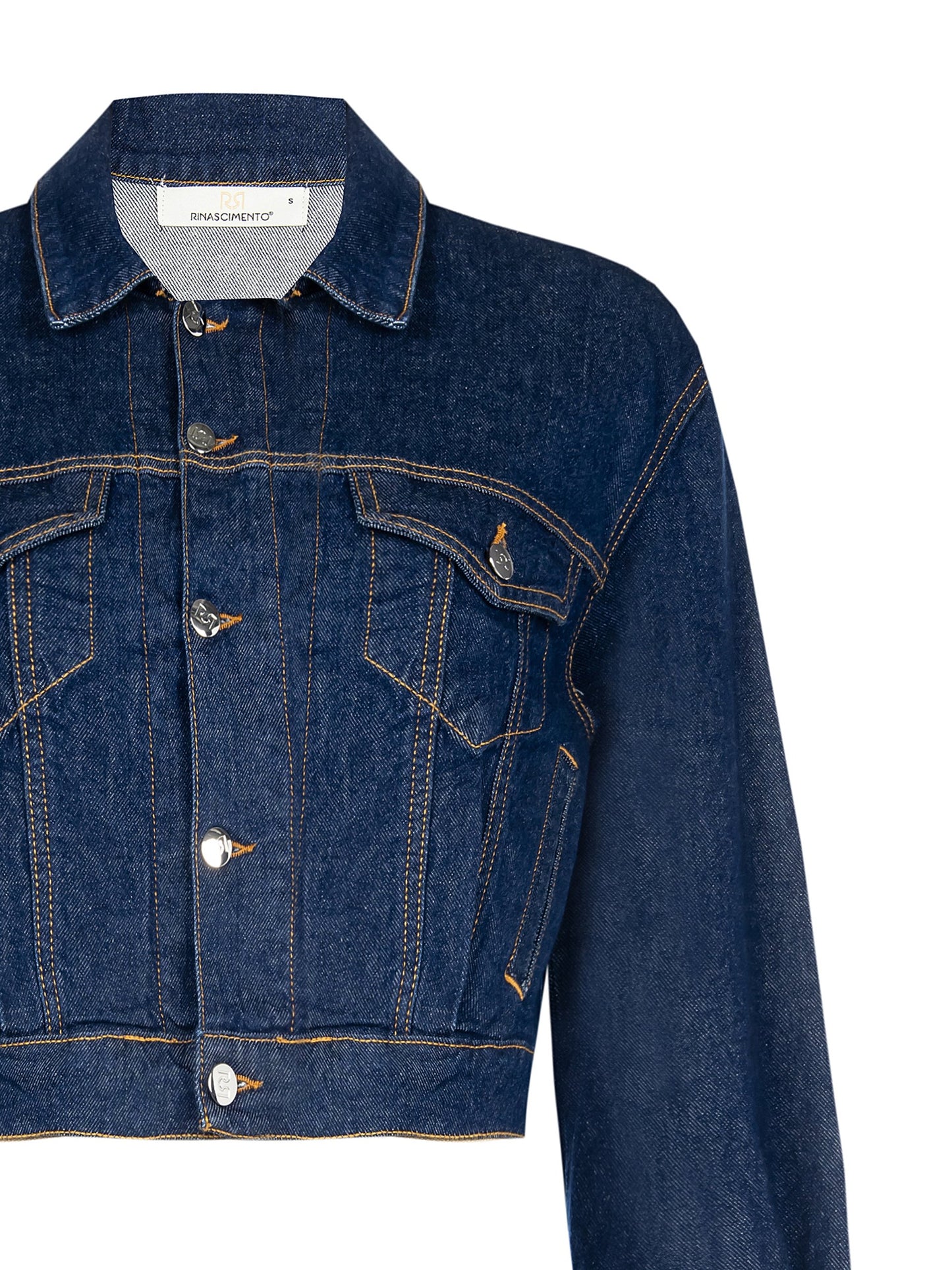 Giubbotto di Jeans Elasticizzato con Tasche e Taschini