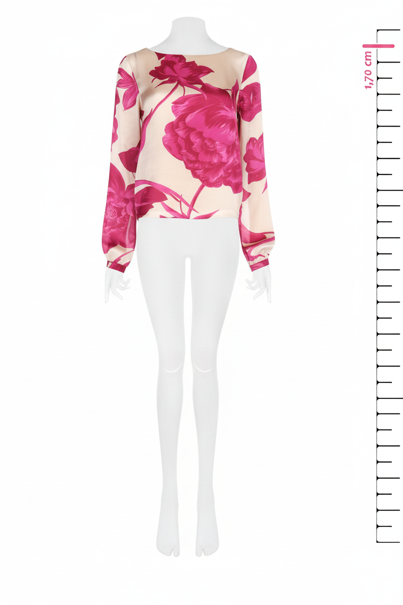 Blusa Maniche Lunghe Fantasia