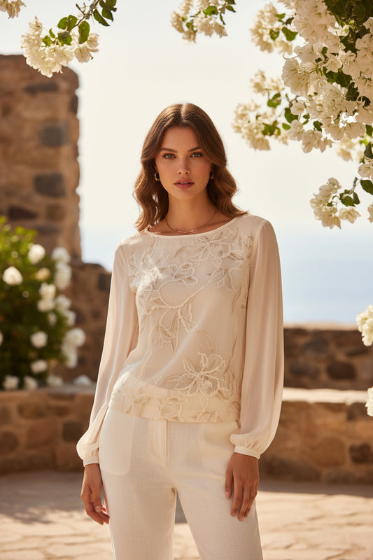 Camicia Velata Ricamo