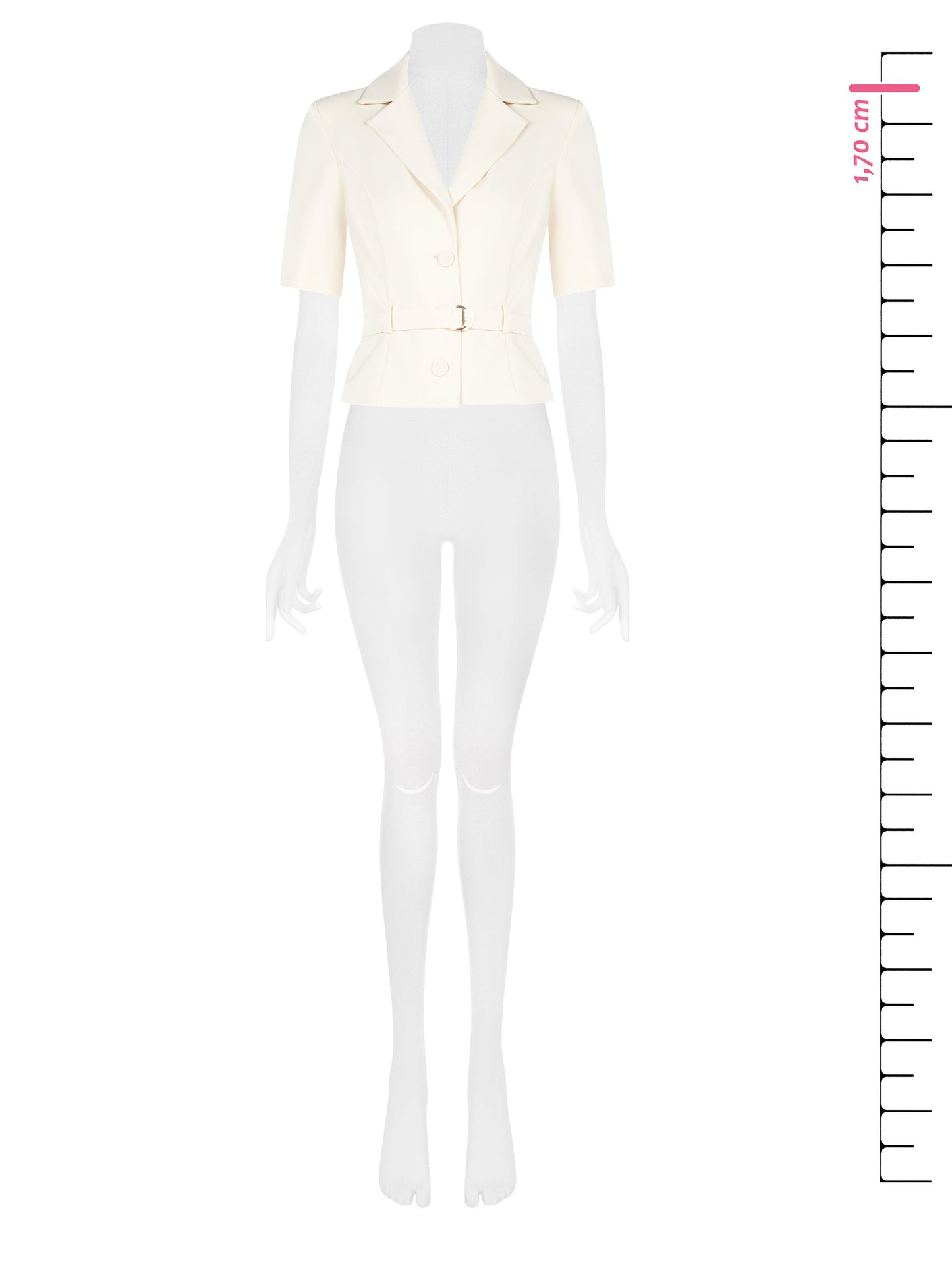 Giacca Blazer Crop in Tessuto Fluido con Cintura Coordinata