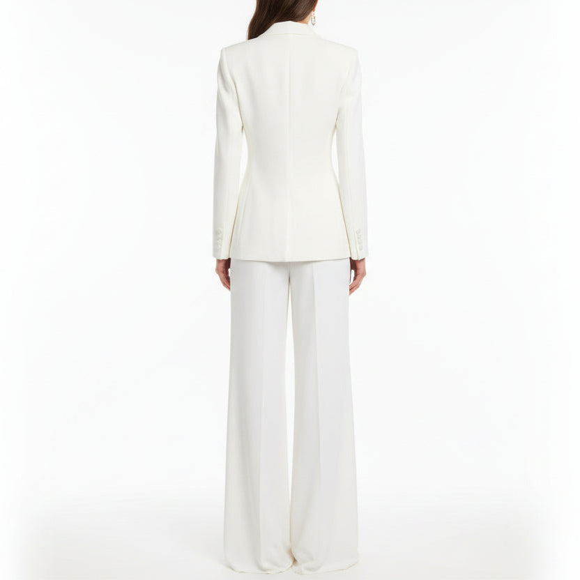 Giacca Blazer Corta in Tessuto Fluido con Bottone