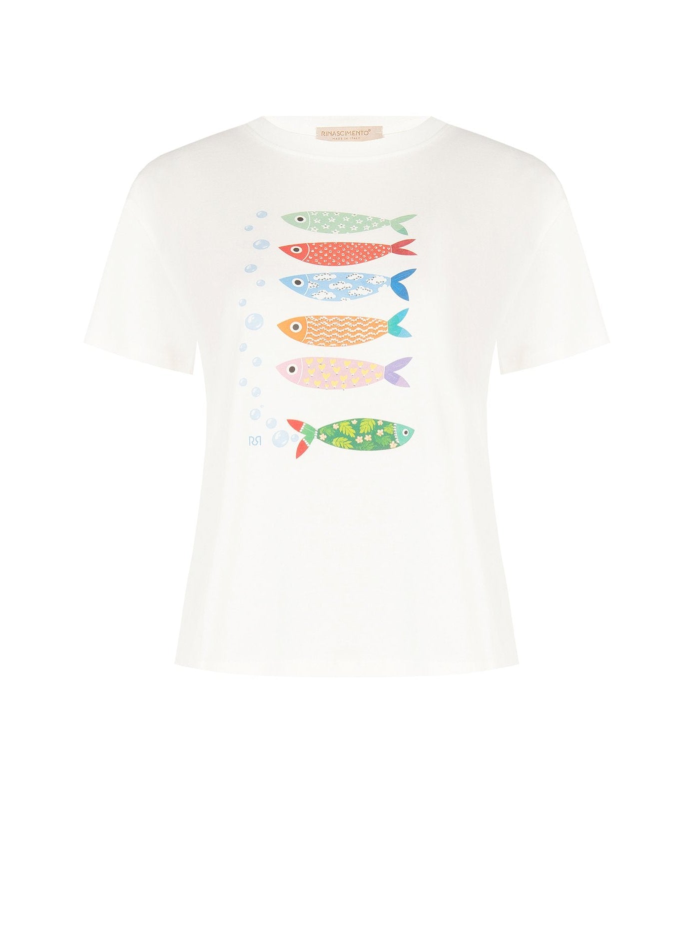 T-Shirt Stampa Pesciolini in Cotone