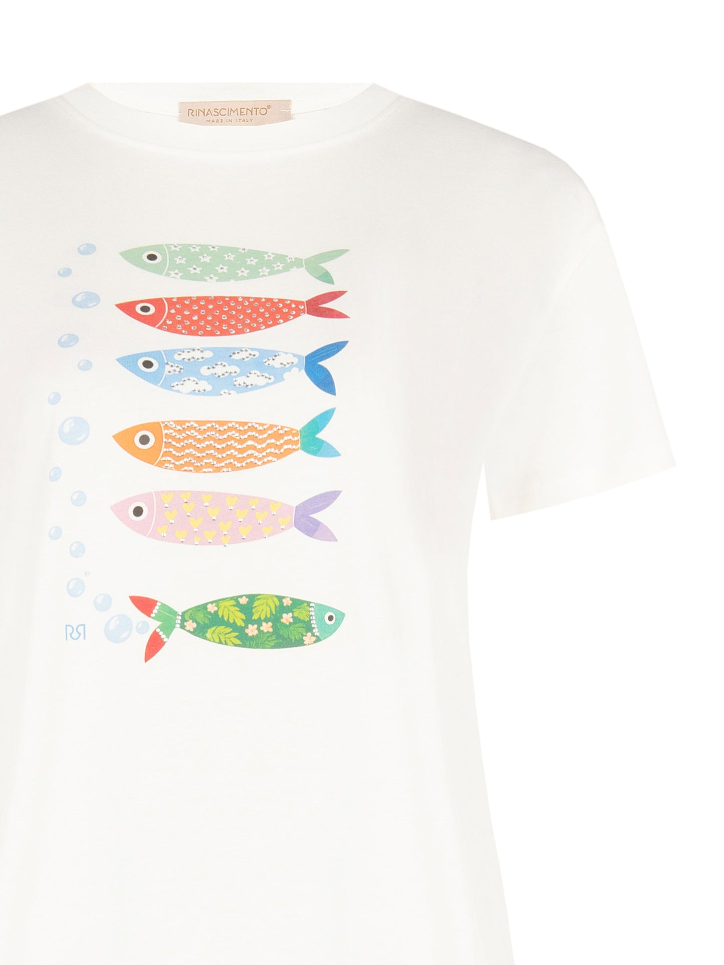 T-Shirt Stampa Pesciolini in Cotone