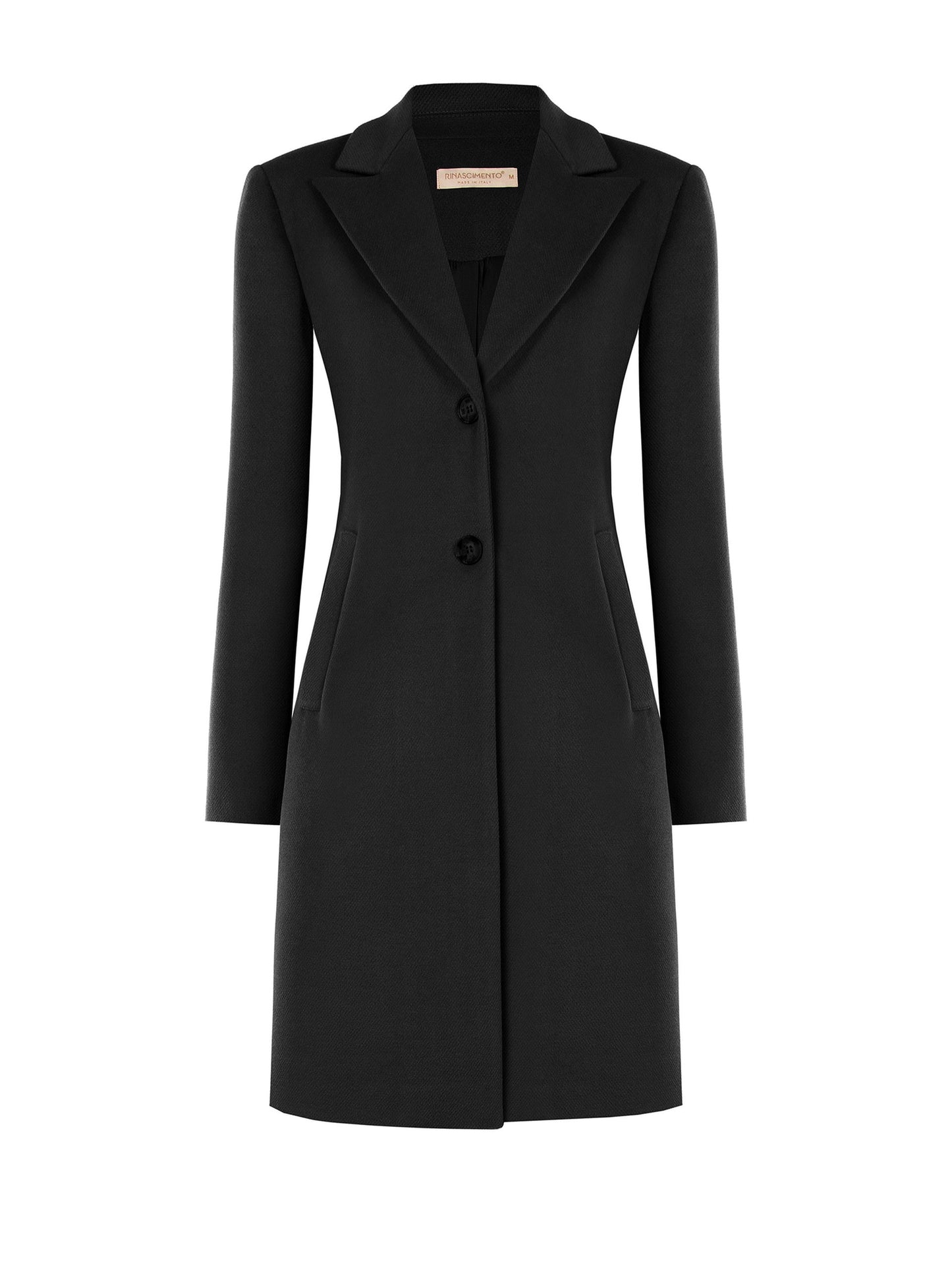 Cappotto Medio Sfiancato in Panno con Rever
