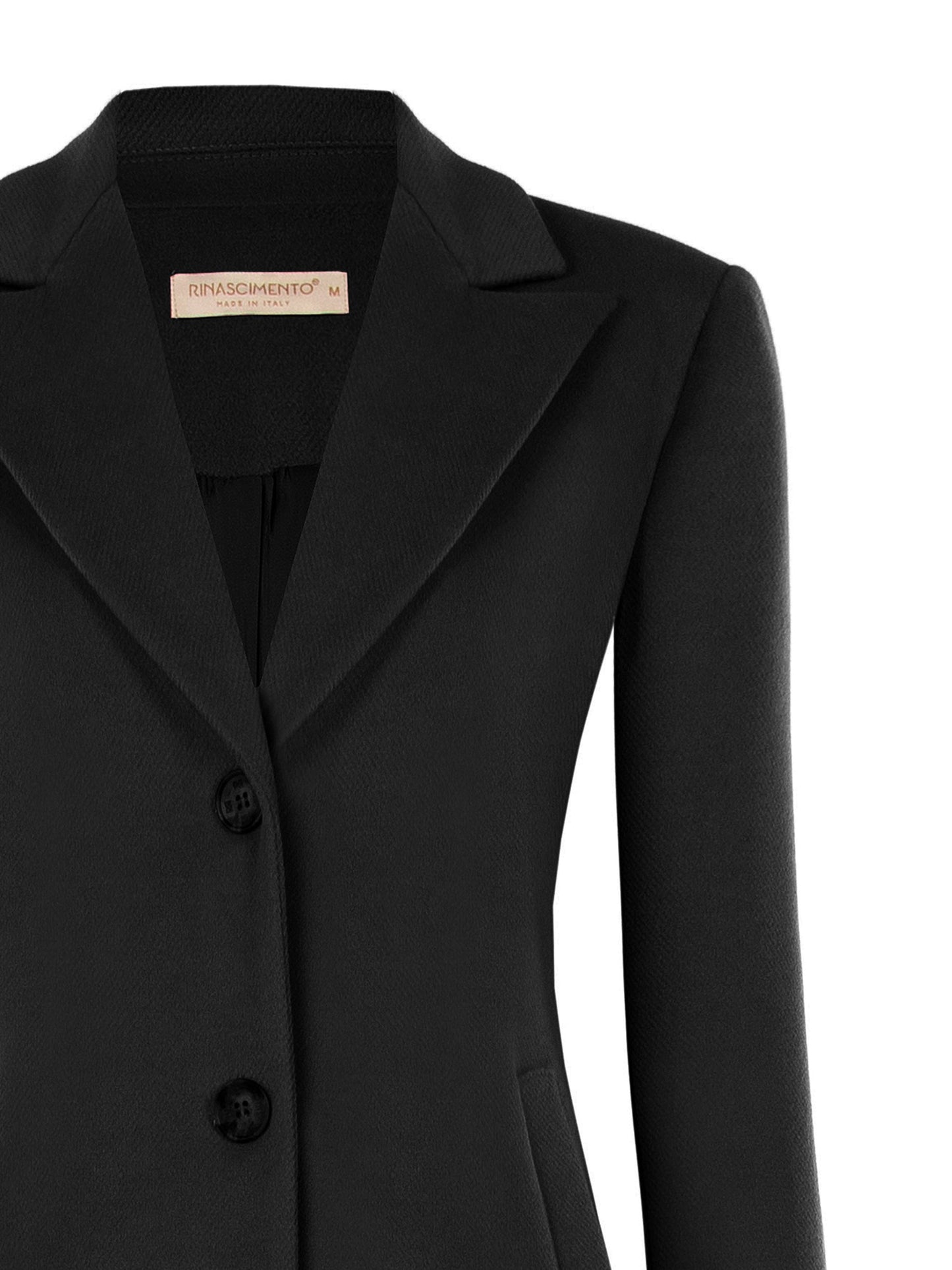 Cappotto Medio Sfiancato in Panno con Rever