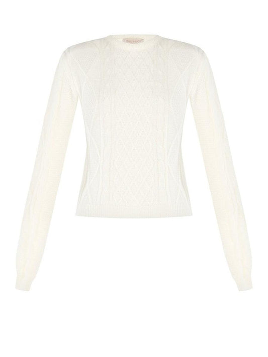 Maglione Corto a Trecce e Rombi