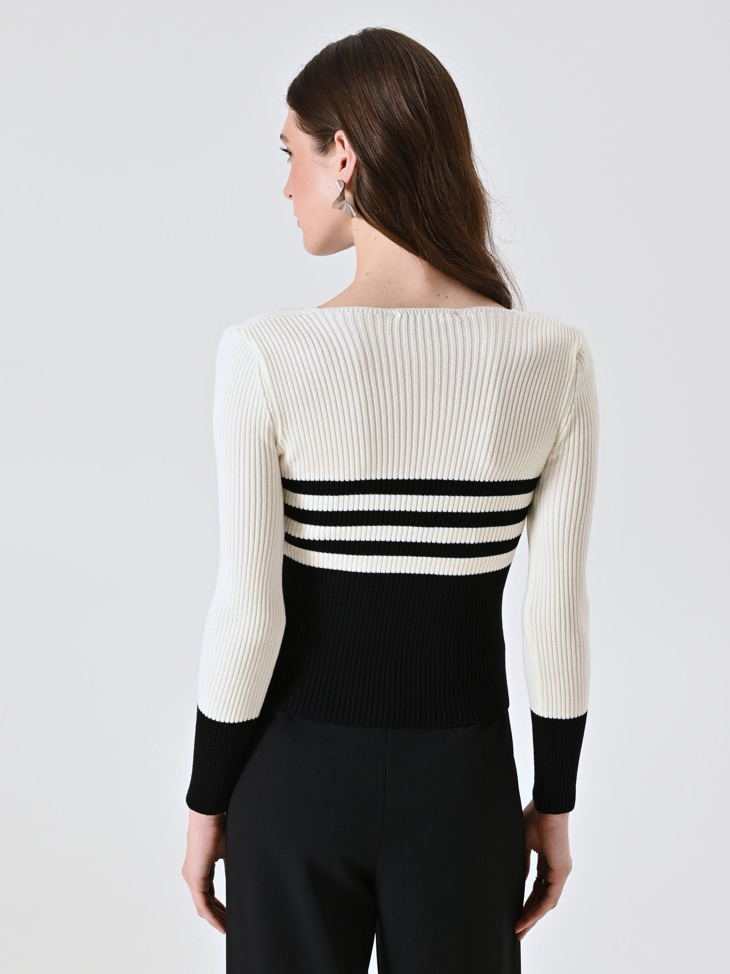 Maglia Scaldacuore a Righe Bianche e Nere