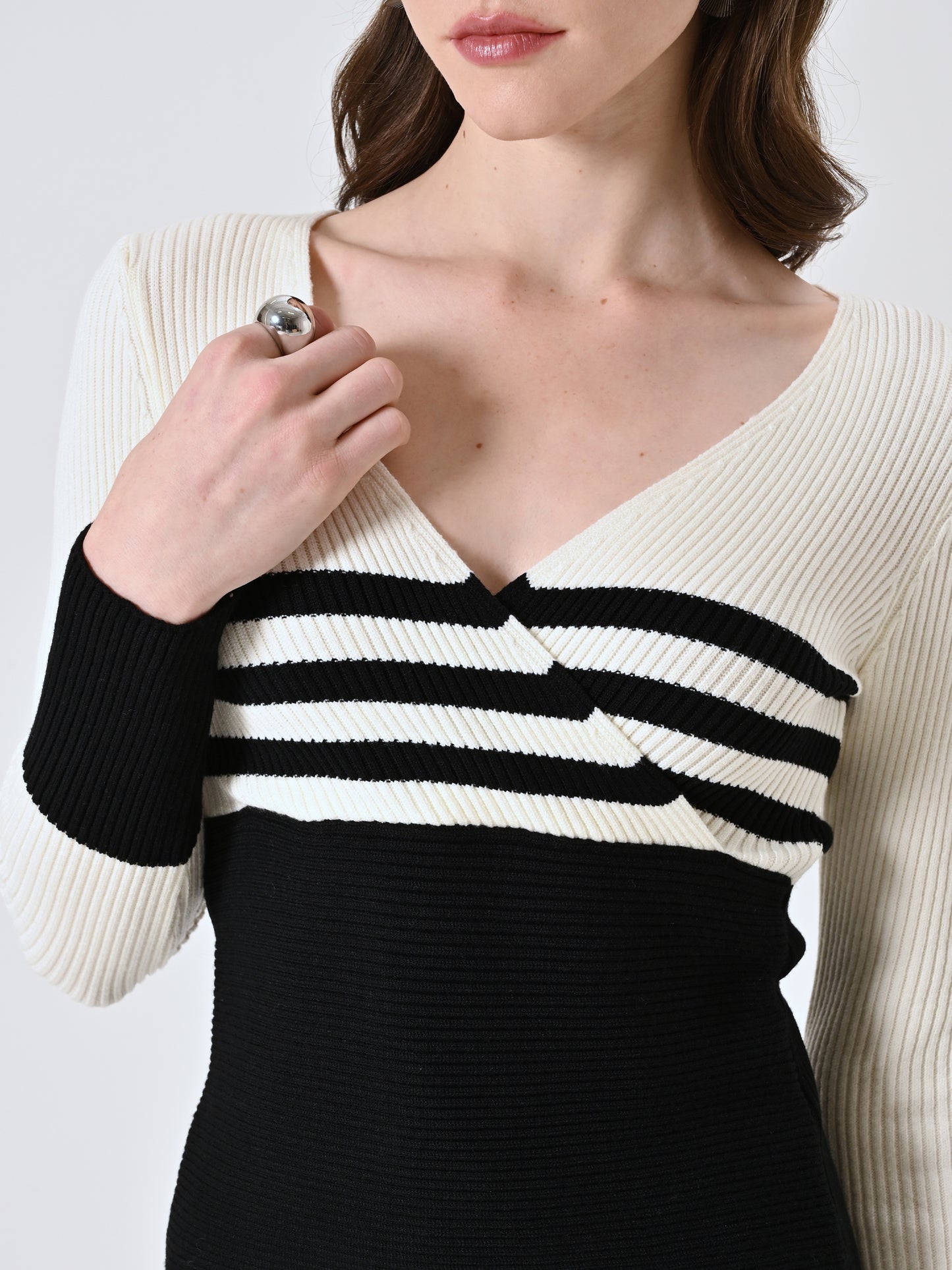 Maglia Scaldacuore a Righe Bianche e Nere