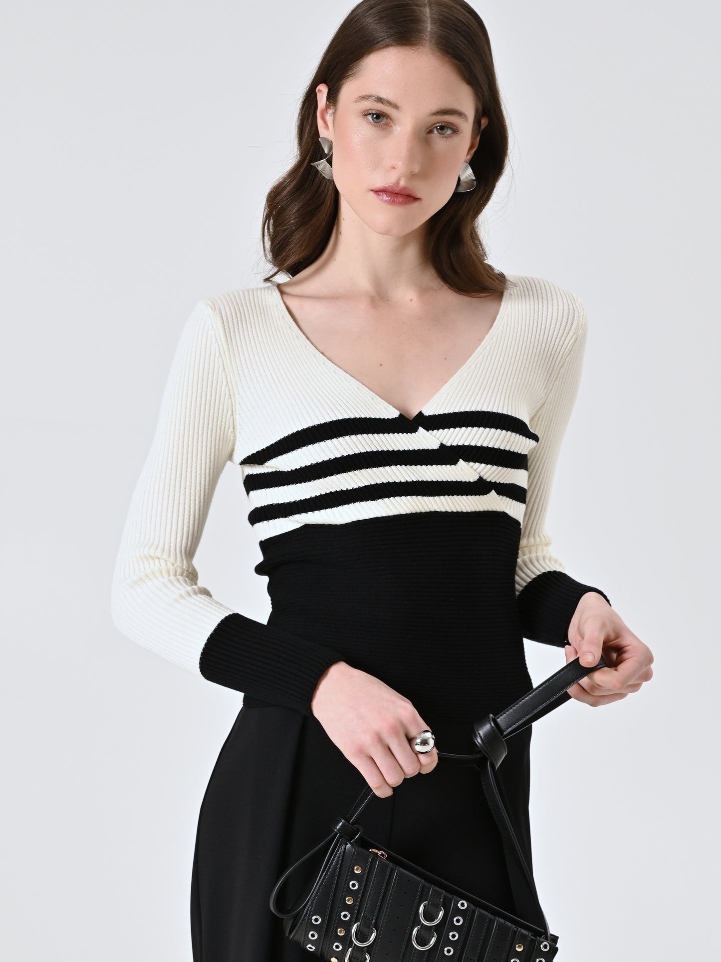 Maglia Scaldacuore a Righe Bianche e Nere