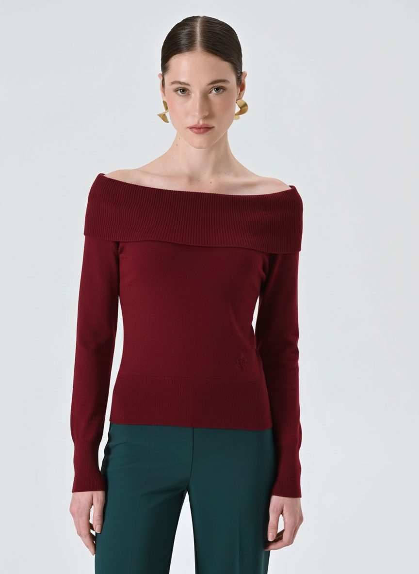 Maglia con Collo Ribaltato