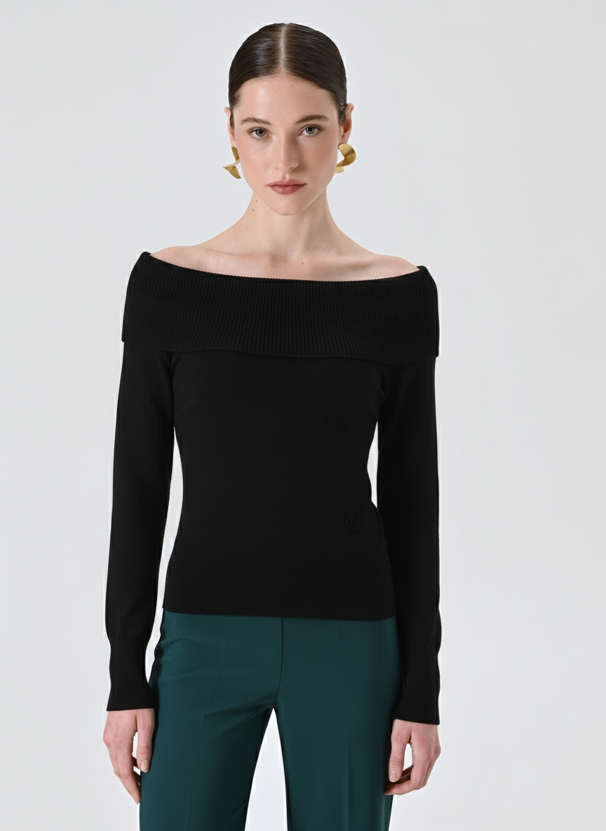 Maglia con Collo Ribaltato