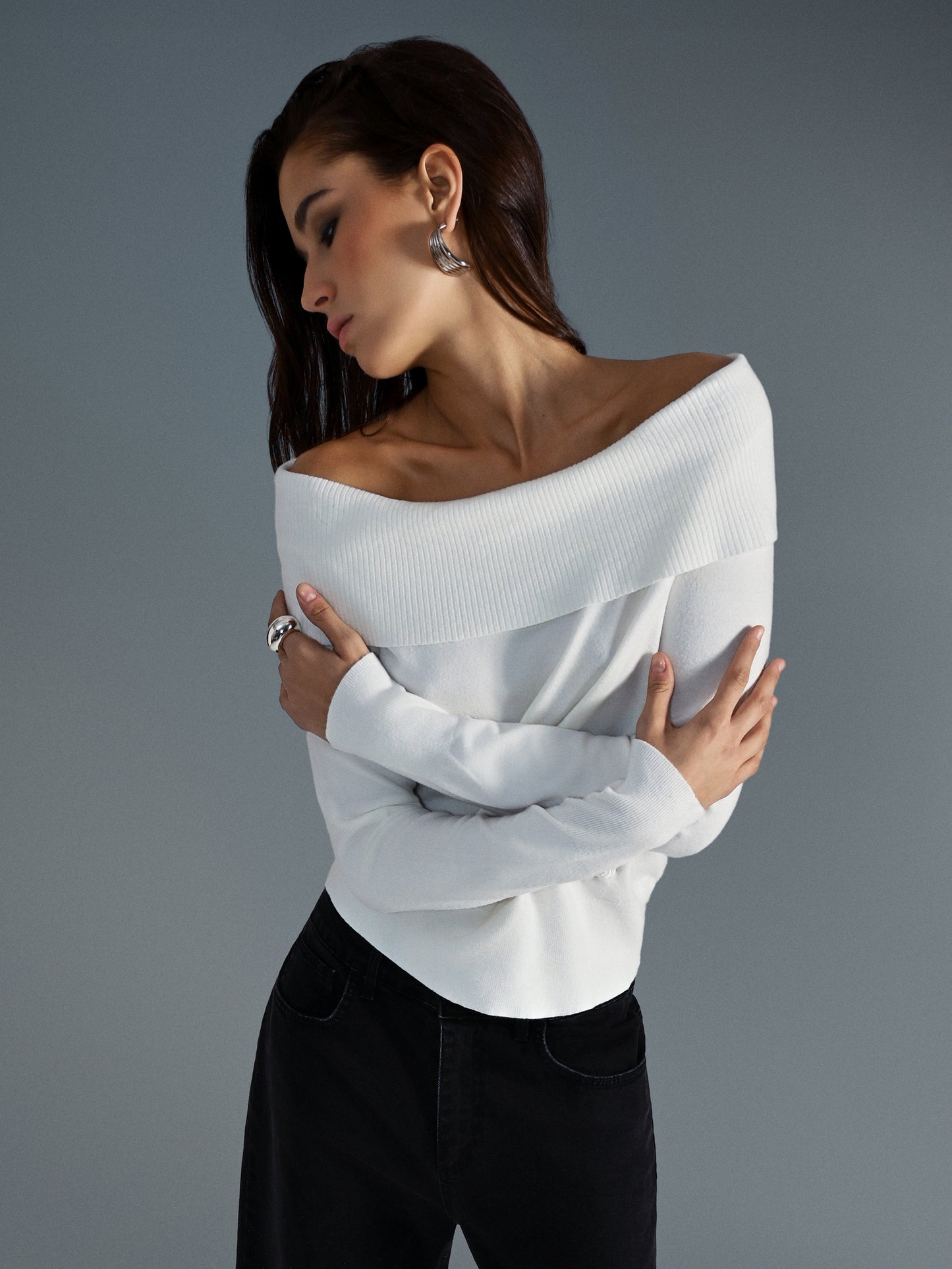 Maglia con Collo Ribaltato