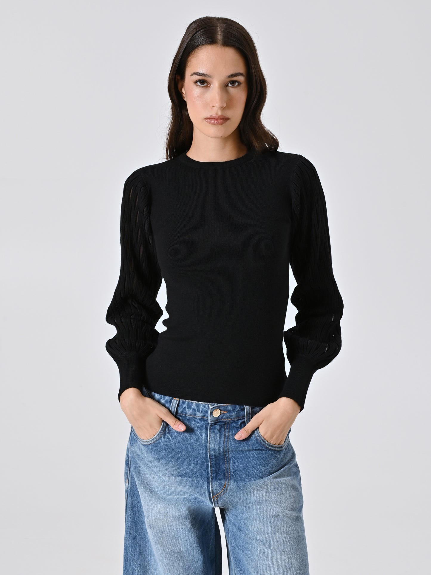 Maglia Girocollo con Trasparenze