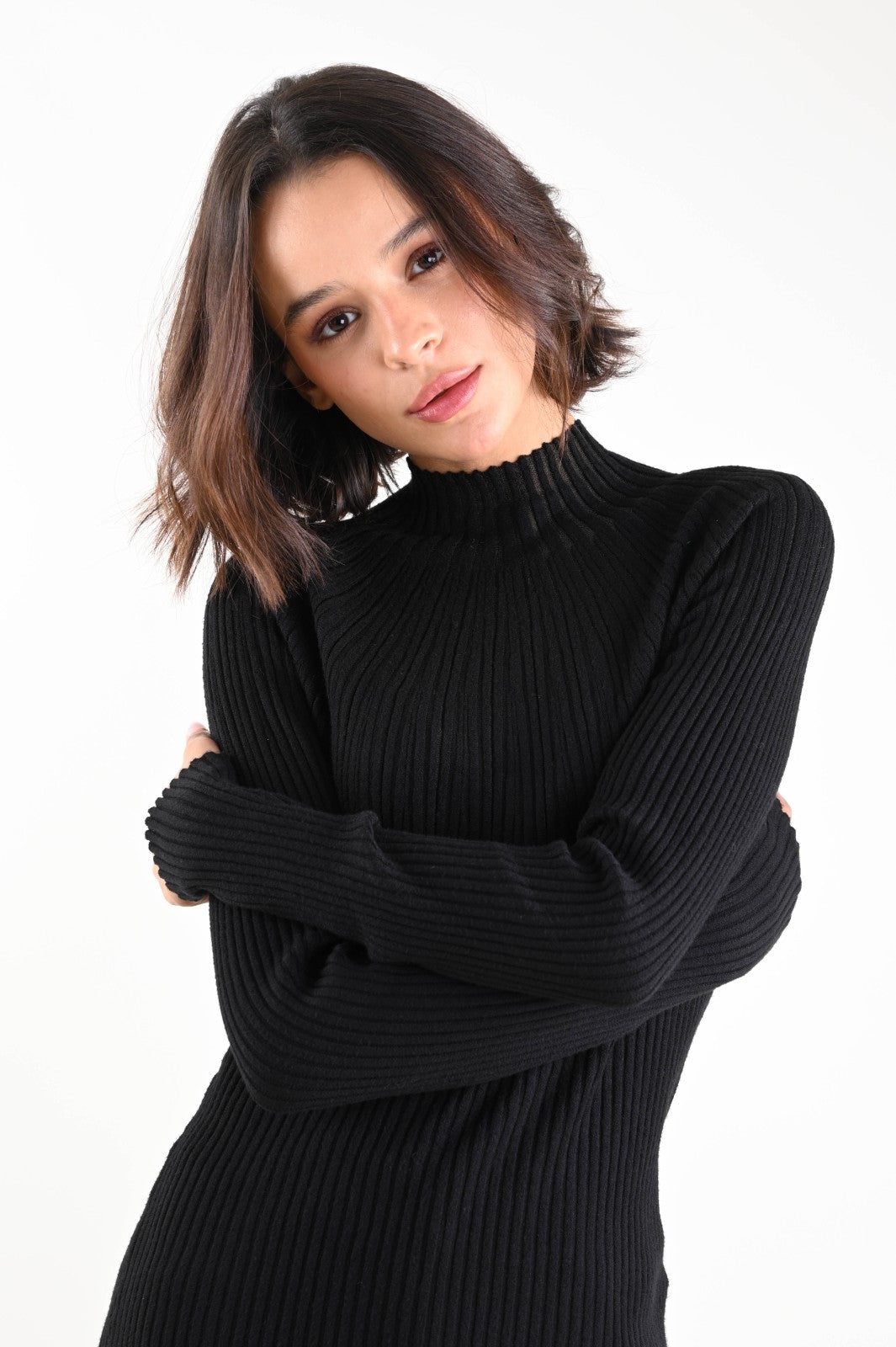 Maglia con Collo Alto e Trasparenze