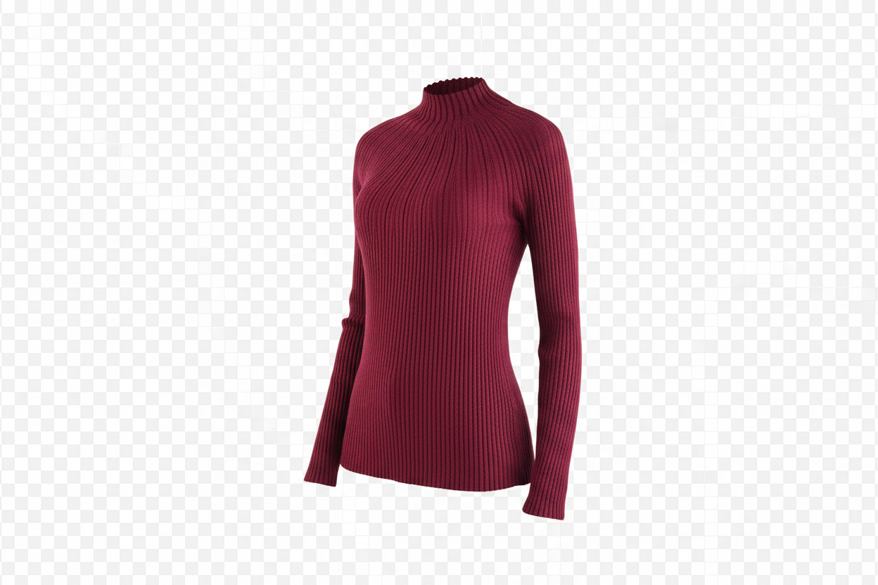 Maglia con Collo Alto e Trasparenze