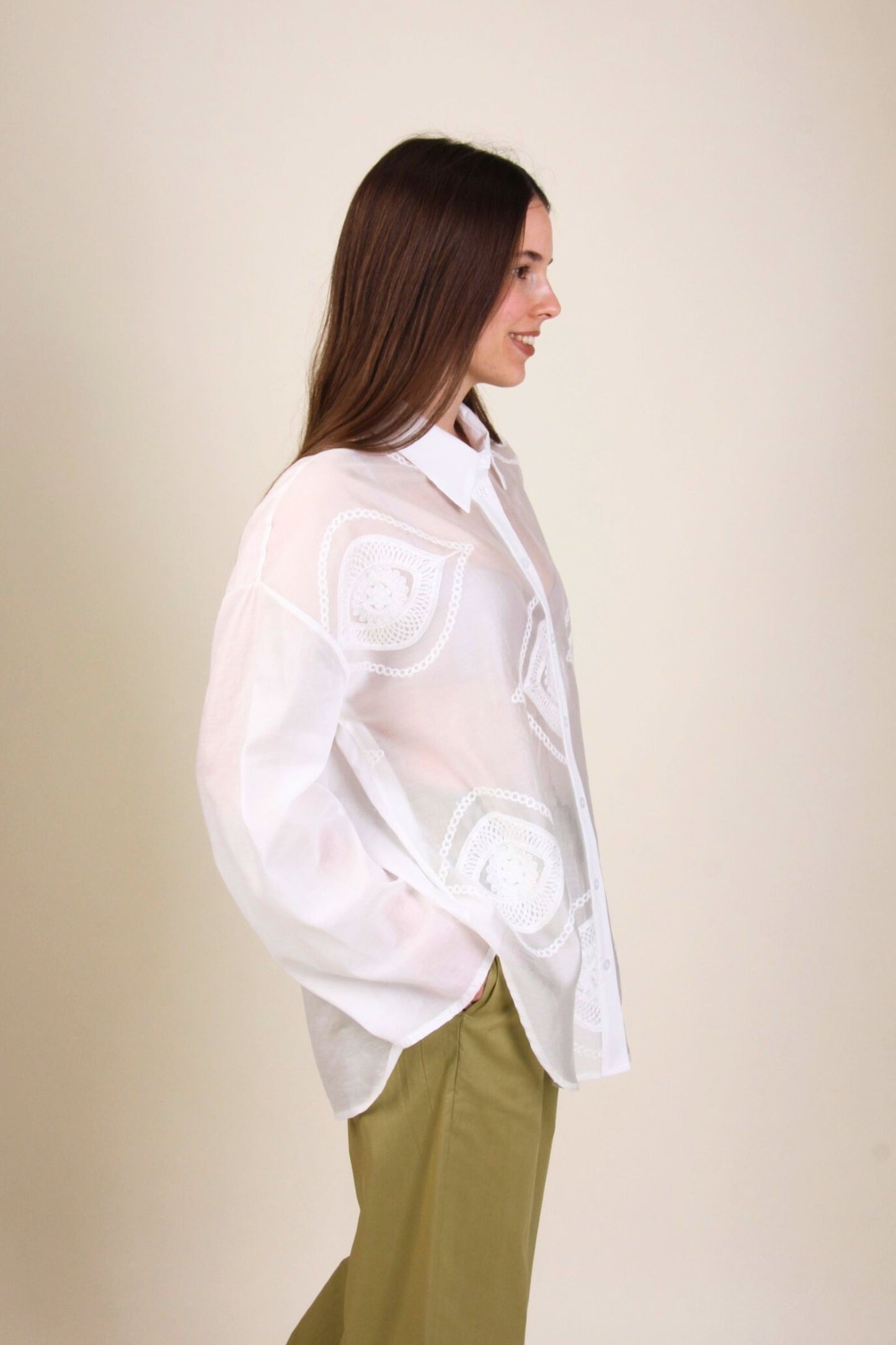 Camicia in Viscosa con Ricami