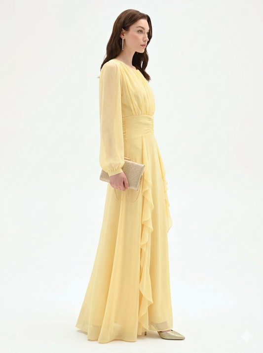 Abito Lungo Con Volant