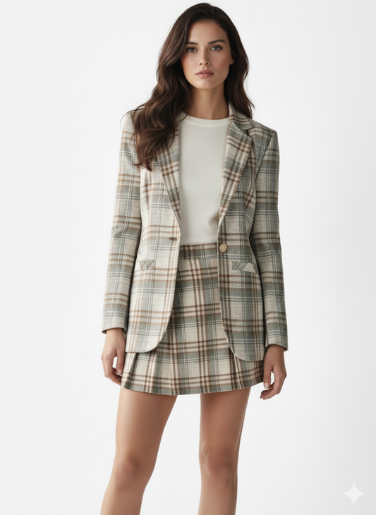 Giacca Quadri Motivo Scozzese