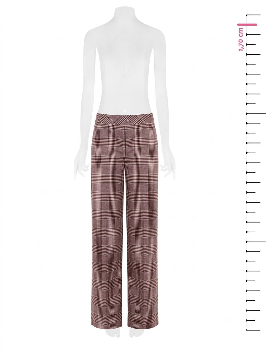 Pantaloni Palazzo In Poliviscosa in Stampa Check