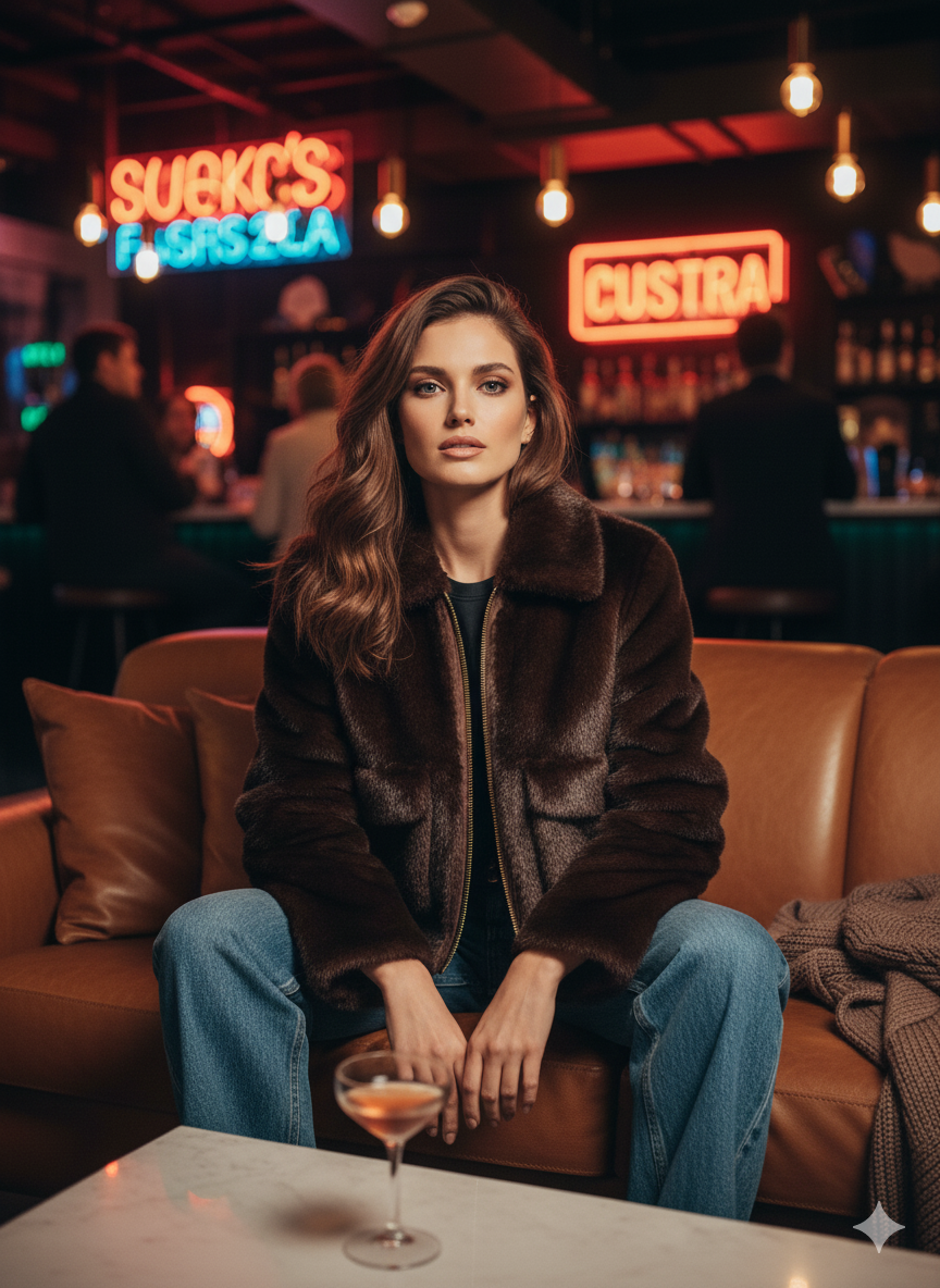 Giacca Corta effetto Pelliccia