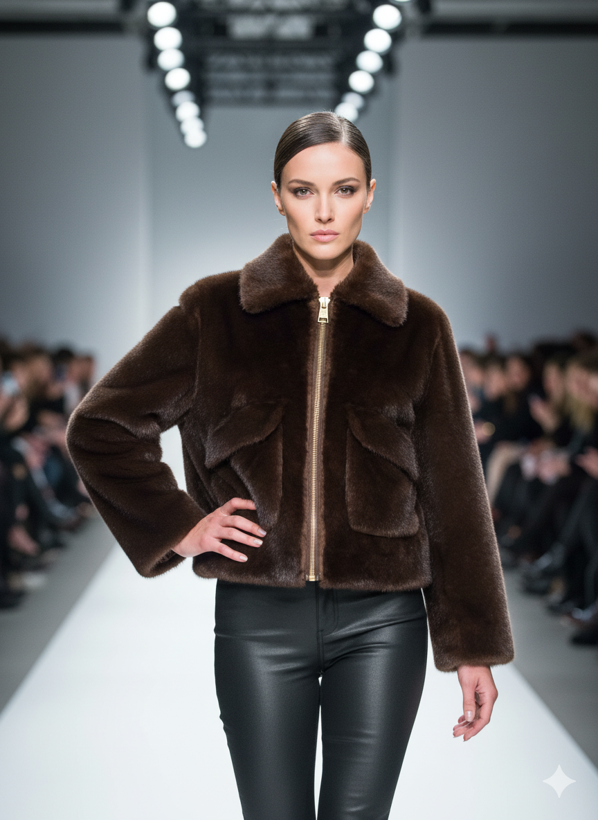 Giacca Corta effetto Pelliccia