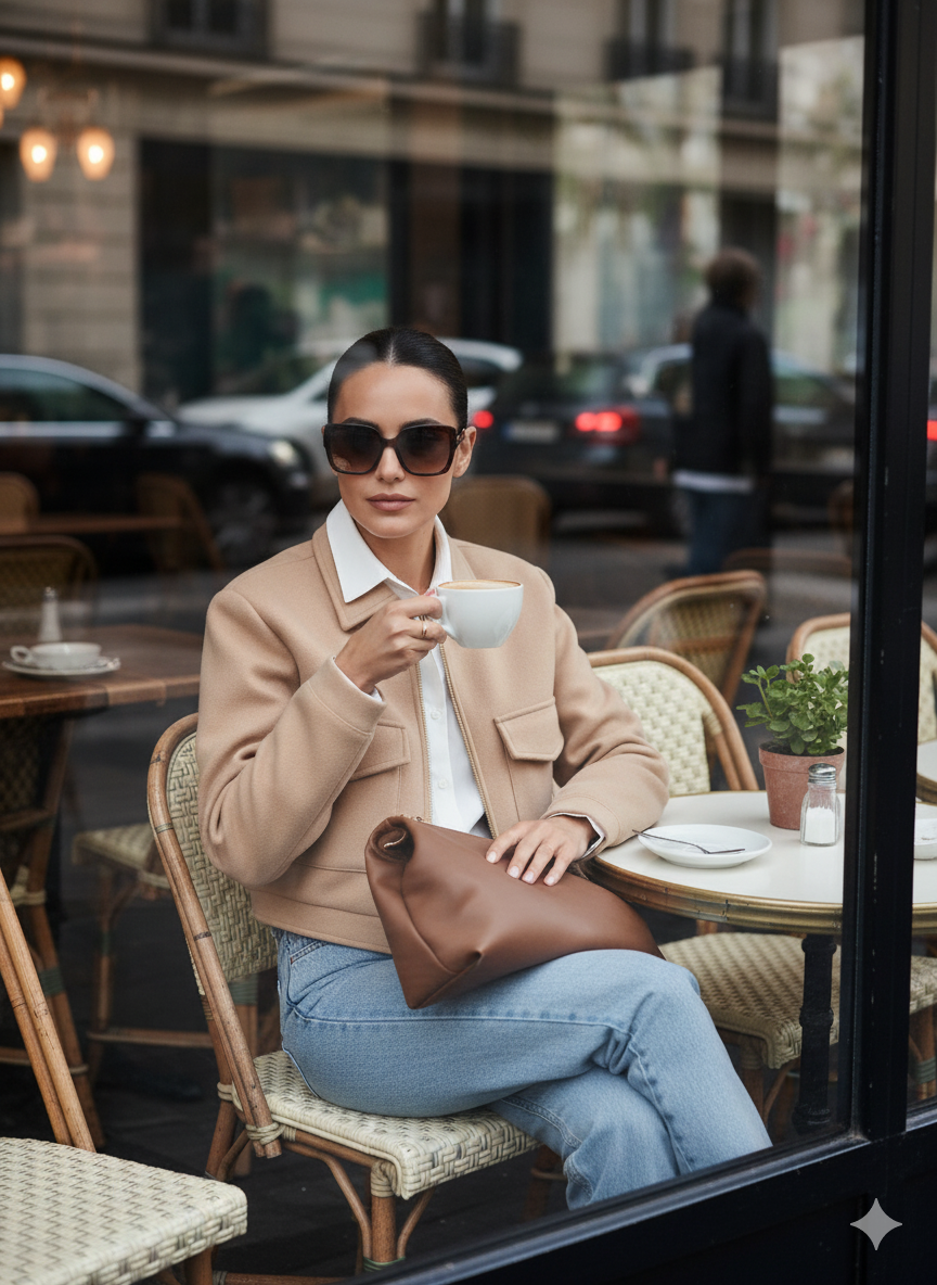 Cappotto Corto con Maxi Tasche