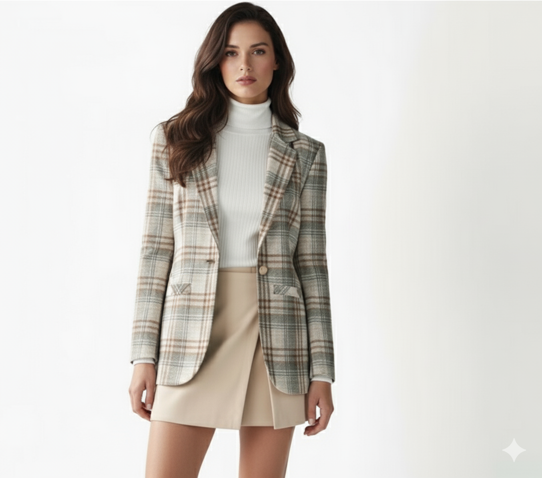 Giacca Quadri Motivo Scozzese