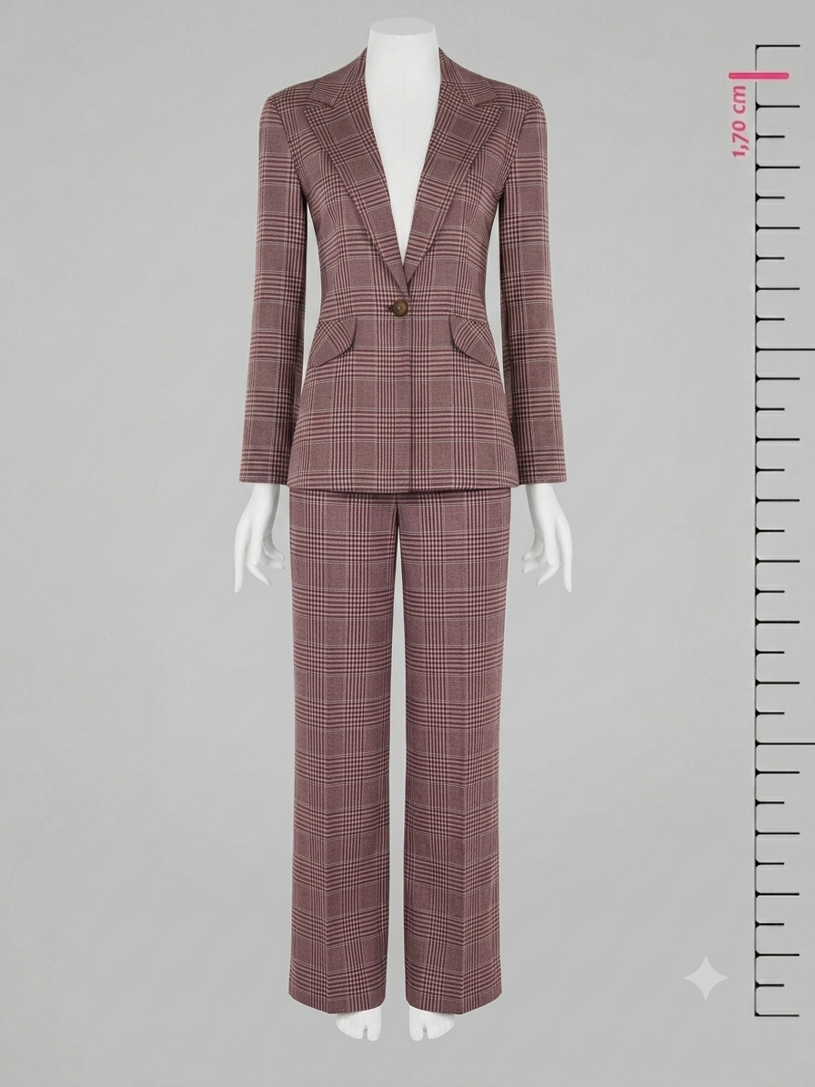 Pantaloni Palazzo In Poliviscosa in Stampa Check