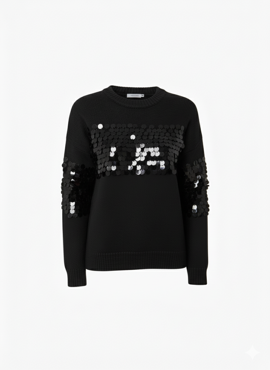 Maglia Paricollo Paillettes