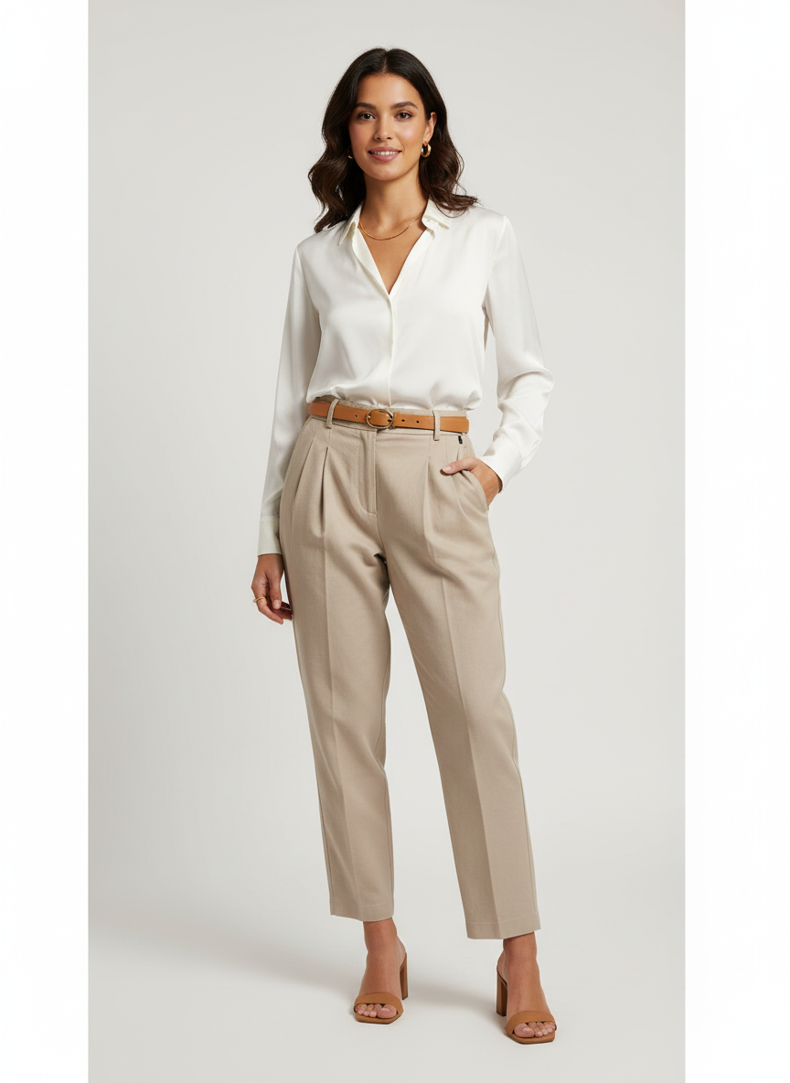 Pantaloni Vita alta Chinos