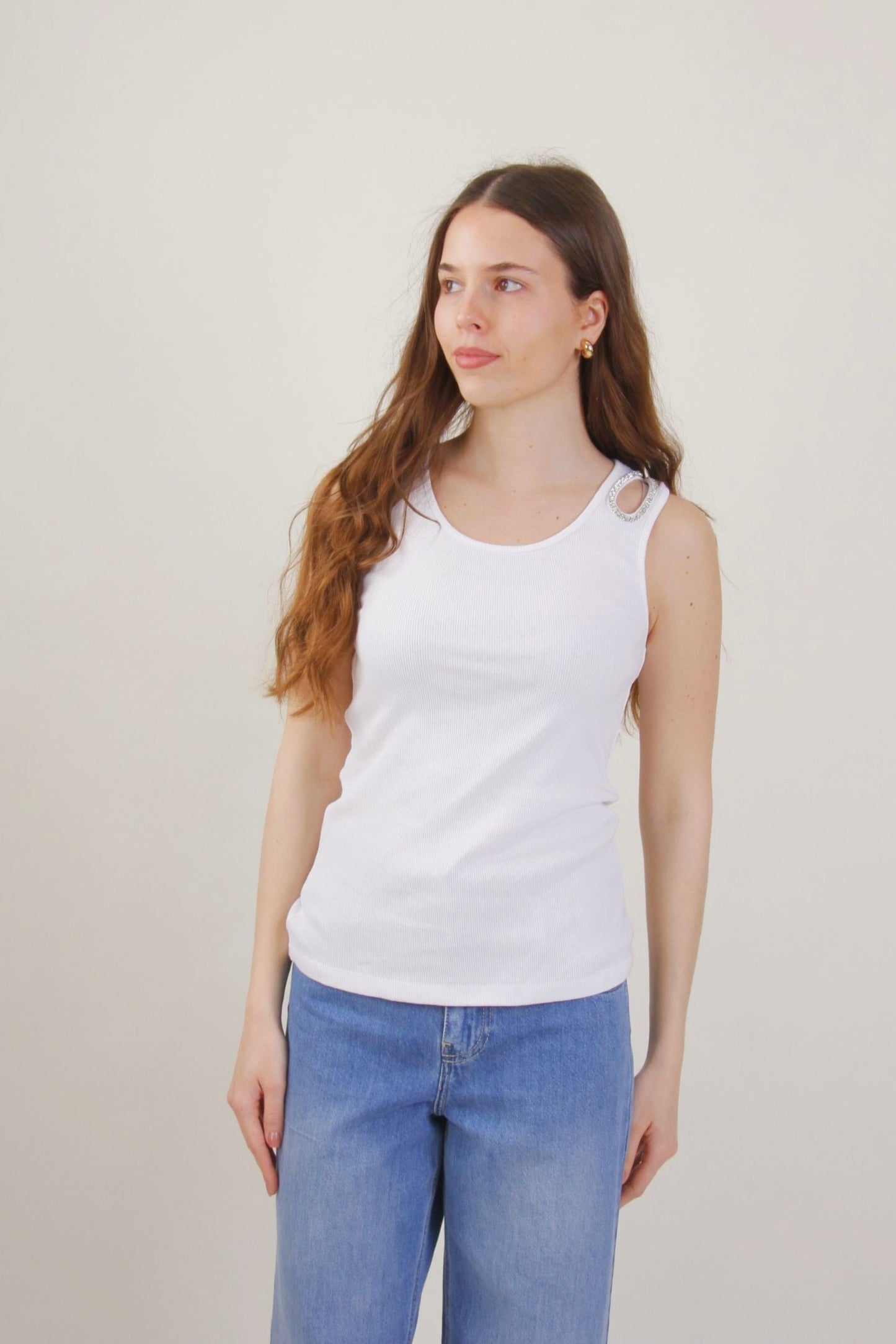 Top a Costine con spallina Gioiello