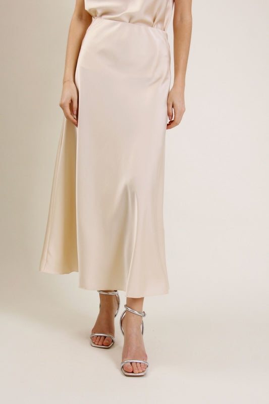 Gonna lunga in Satin