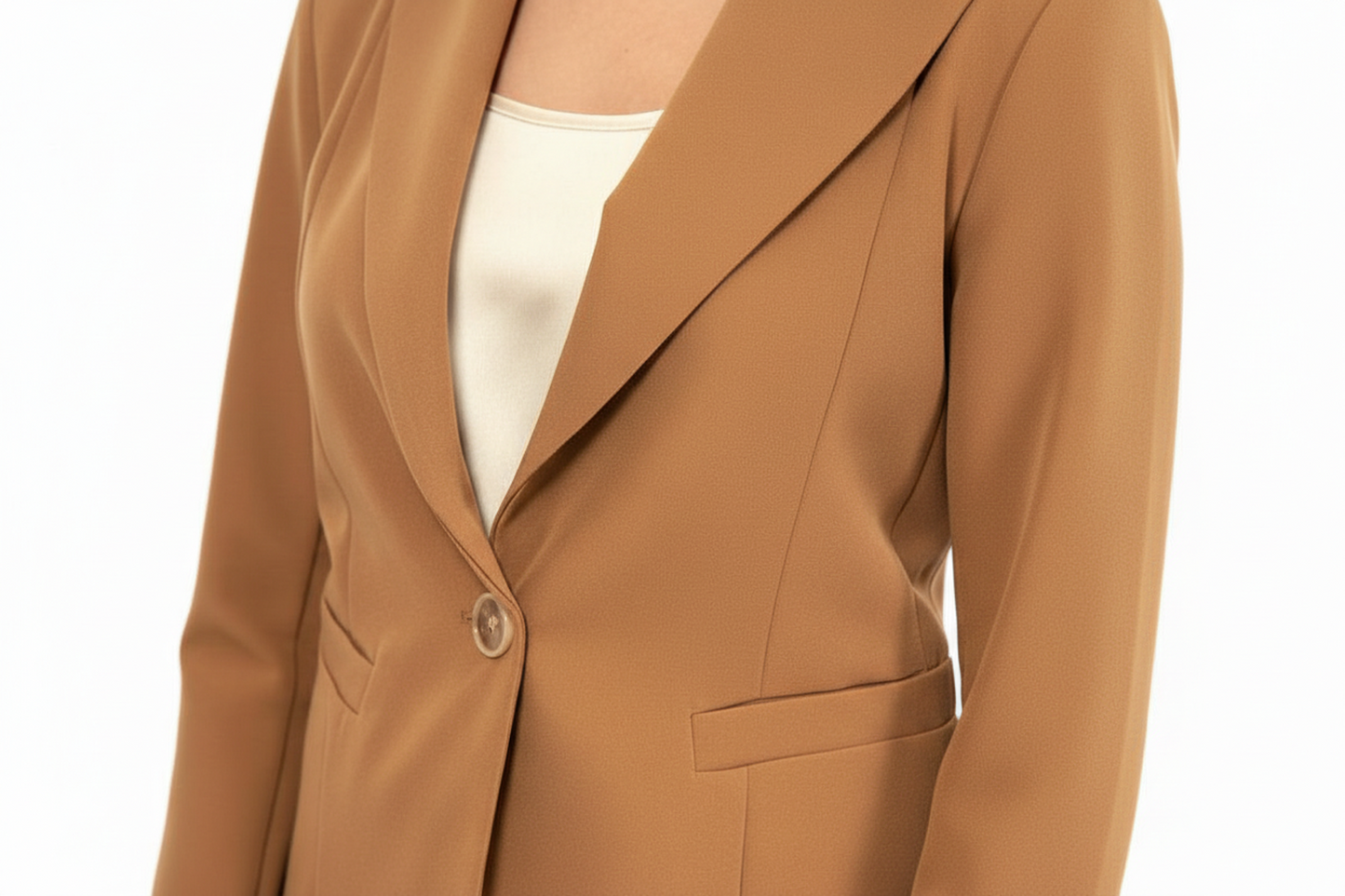 Giacca Monopetto Sfoderata con Spalline Imbottite Donna
