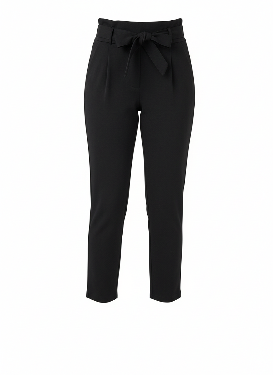 Pantaloni Carrot con Fiocco in Gros Grain