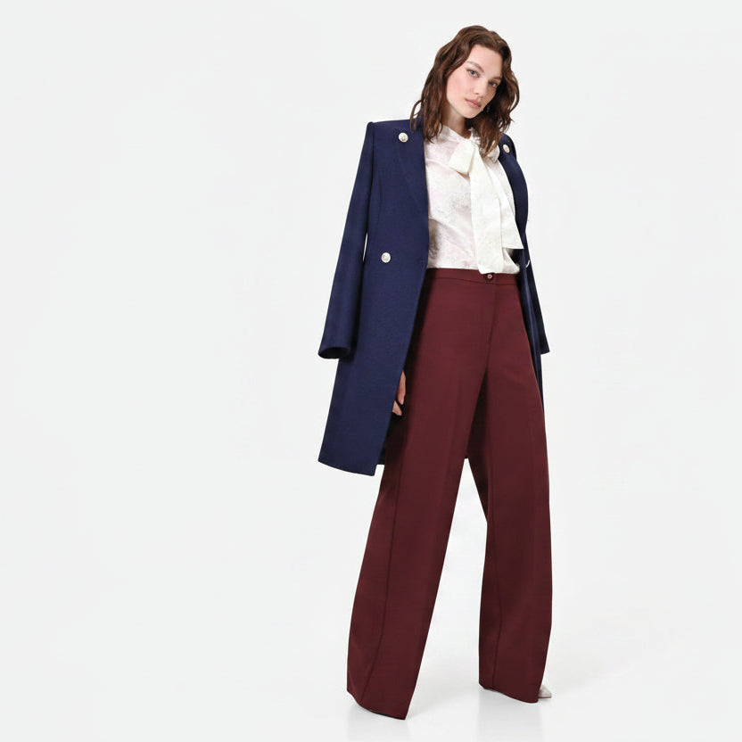 Pantalone a Palazzo con Piega Stirata