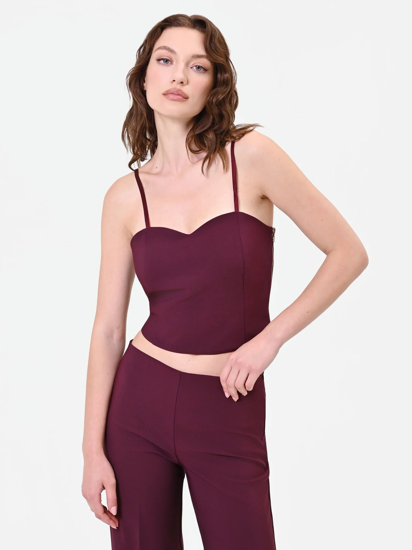 Top Crop con Scollo a Cuore