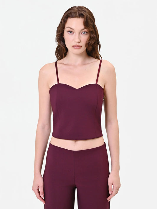Top Crop con Scollo a Cuore