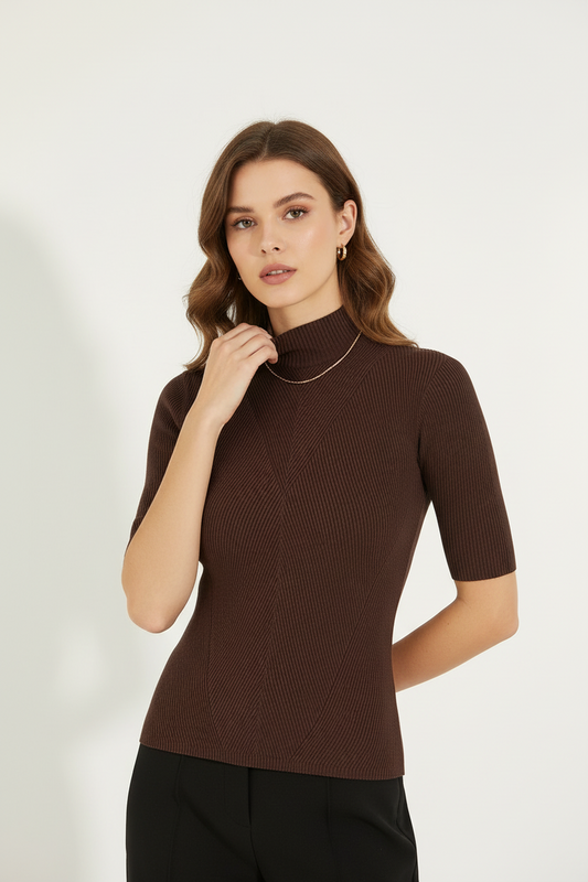 Maglia Mezzo Collo Costine