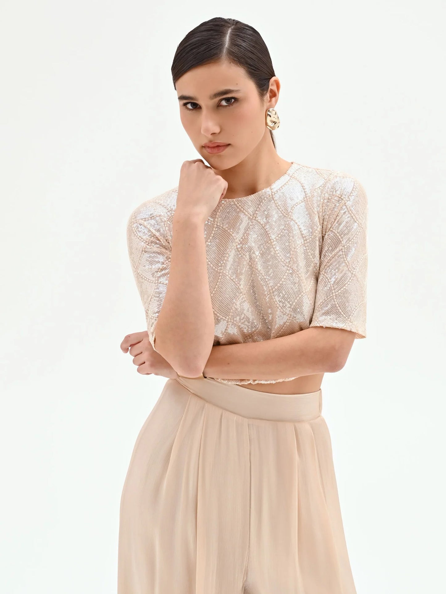 Crop Top con Paillettes