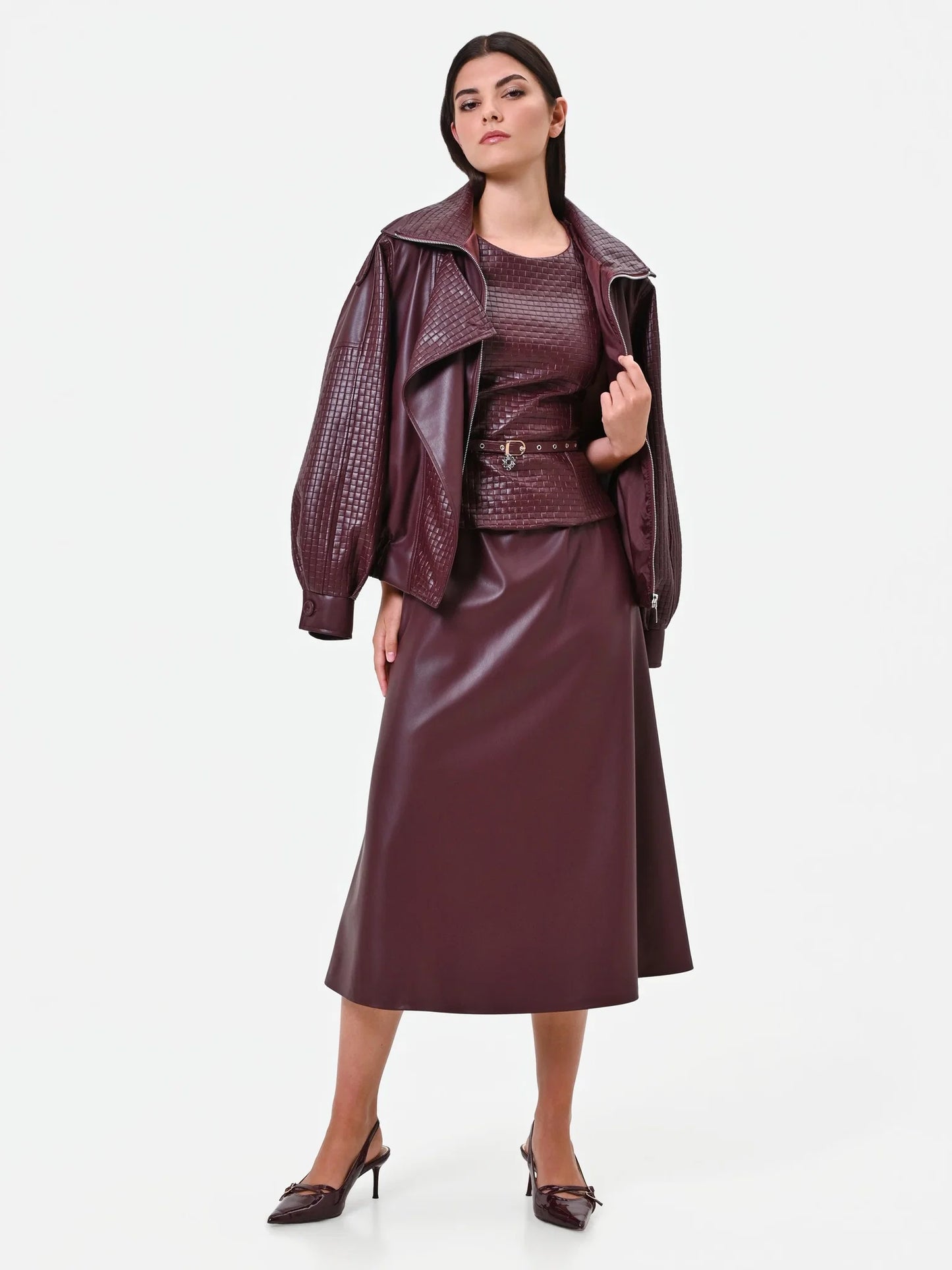 Abito Midi in Similpelle