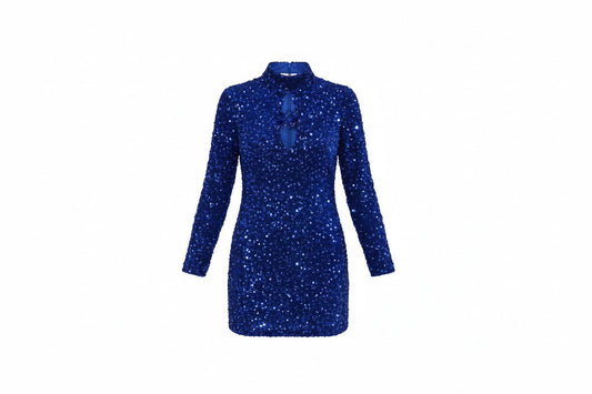 Abito Full Paillettes con Spacchi al Seno Kontatto