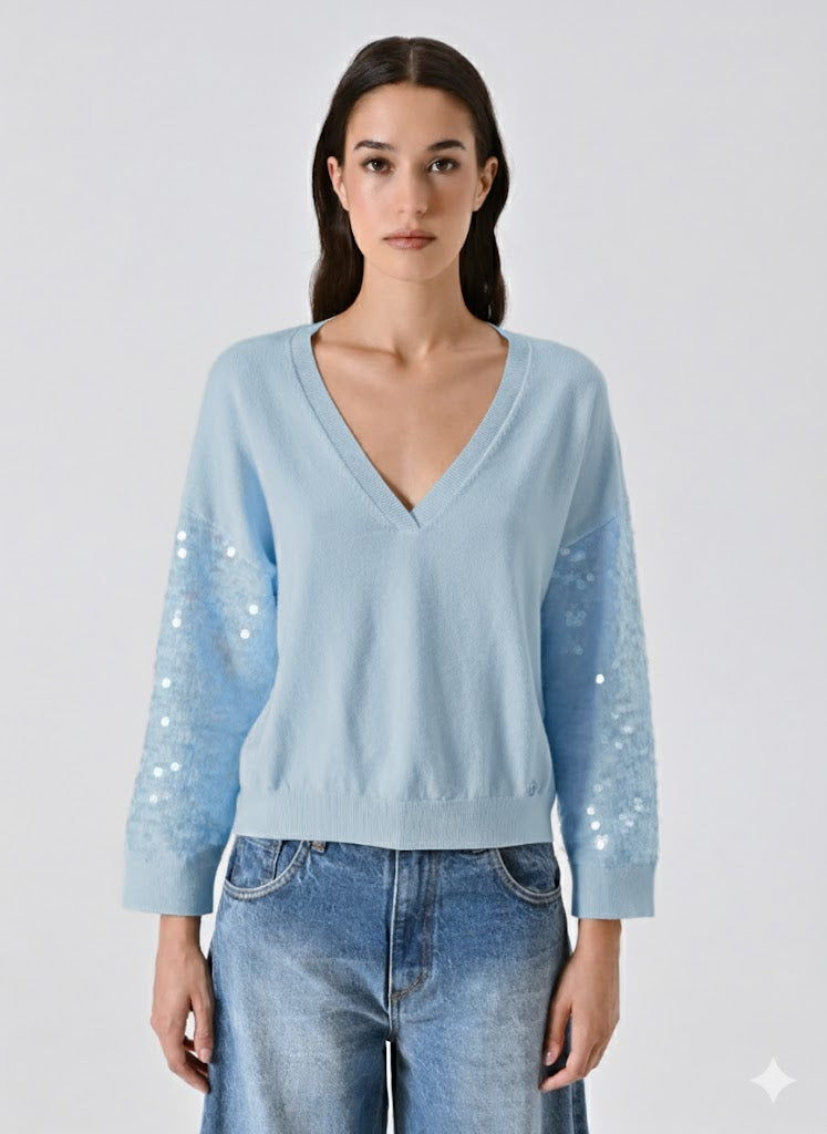 Maglia con Maniche Paillettes