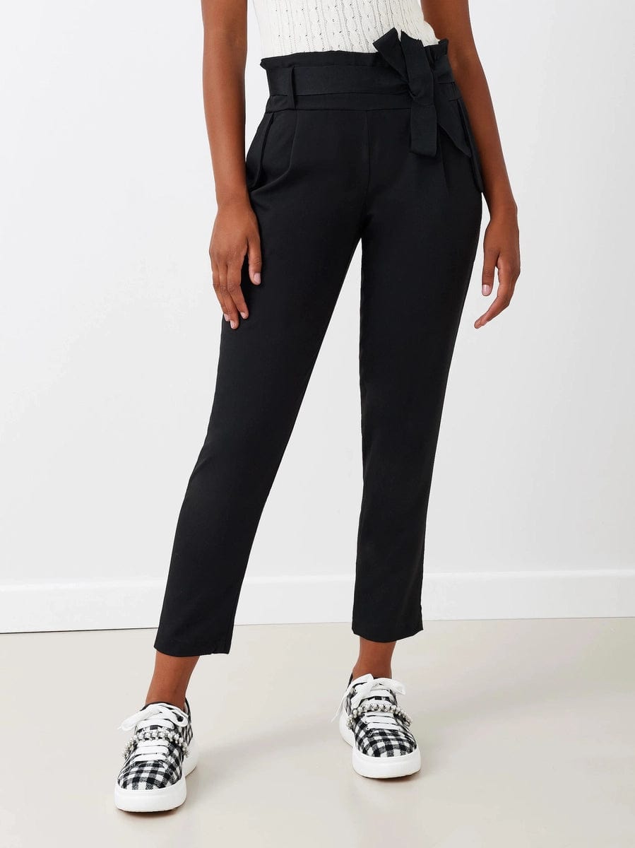 Pantaloni Carrot con Fiocco in Gros Grain